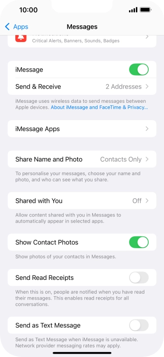Press the indicator next to 