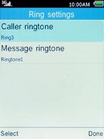 Select Caller ringtone and press the Left selection key.
