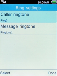 Select Caller ringtone and press the Left selection key.