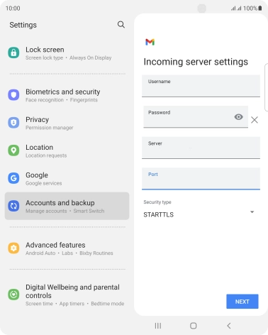 Press the drop down list below 