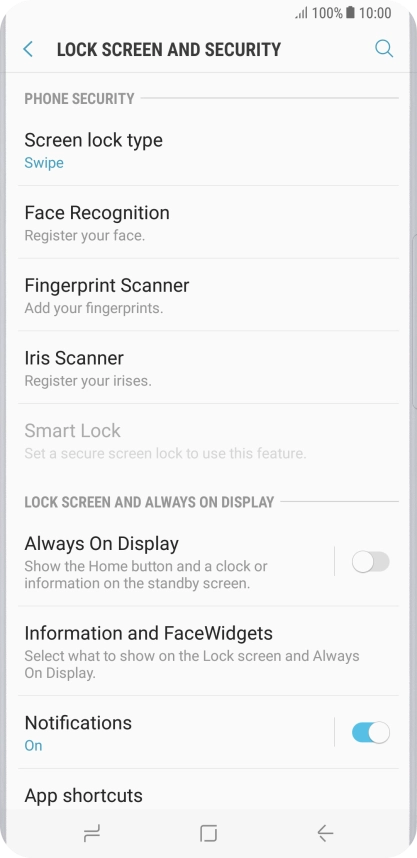 Press Iris Scanner. Press Iris Scanner.