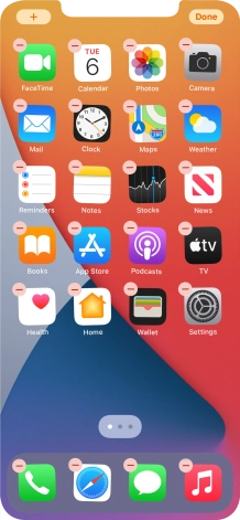 Press the home screen icon.