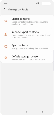Press Import/Export contacts.