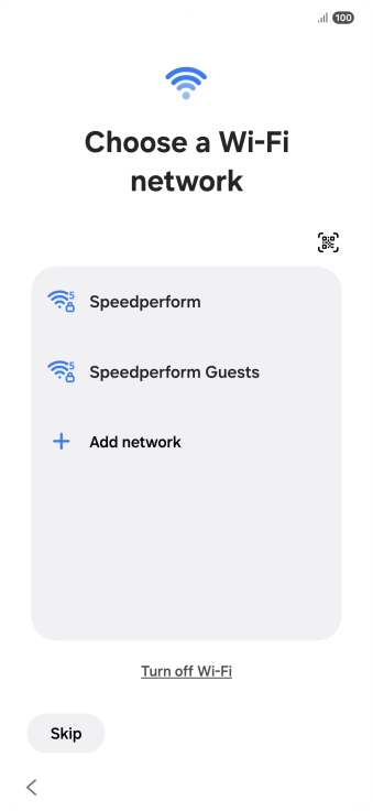 Press the required Wi-Fi network.