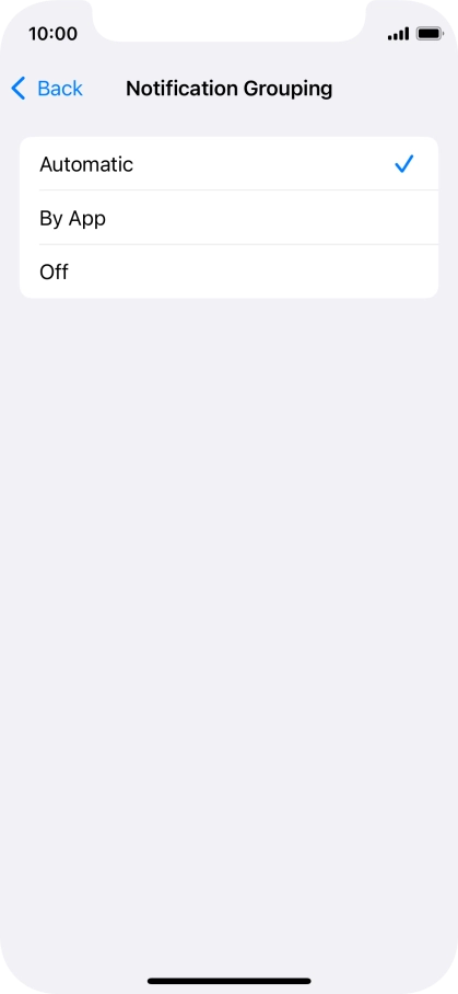 Press the required setting. Press the required setting.