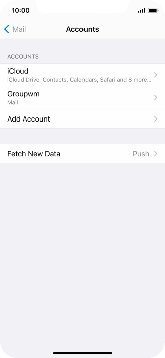 Press the name of the email account you've just set up.