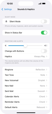 Press the indicator next to 