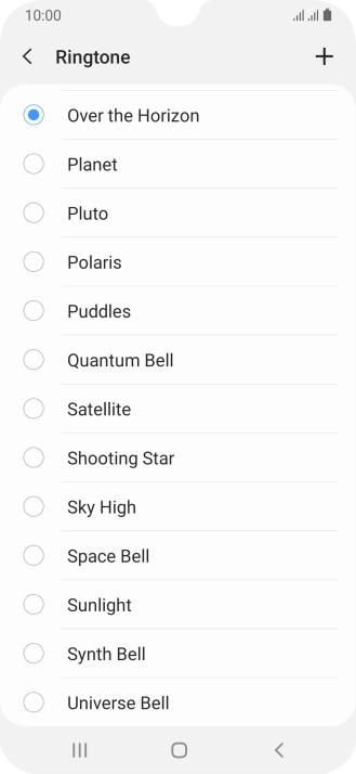 Press the add ring tone icon.
