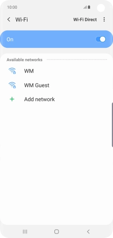 Press the required Wi-Fi network.