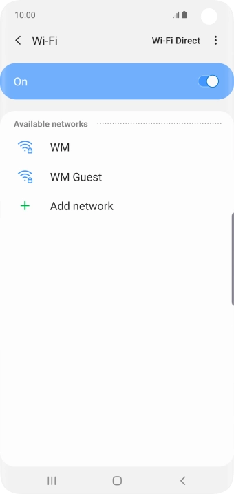 Press the required Wi-Fi network.