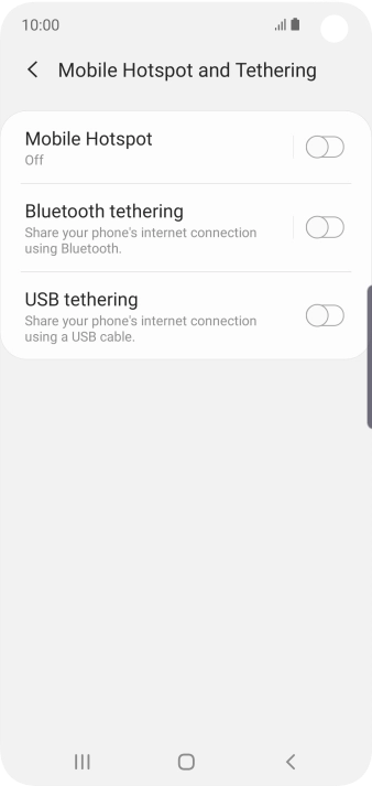 Press Mobile Hotspot.
