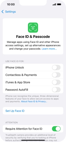 Press Set Up Face ID. Press Set Up Face ID.