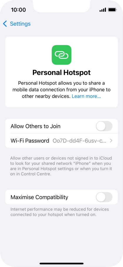 Press Wi-Fi Password and key in the required password.