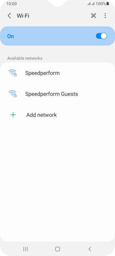 Press the required Wi-Fi network.