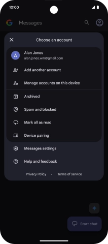 Press Messages settings.