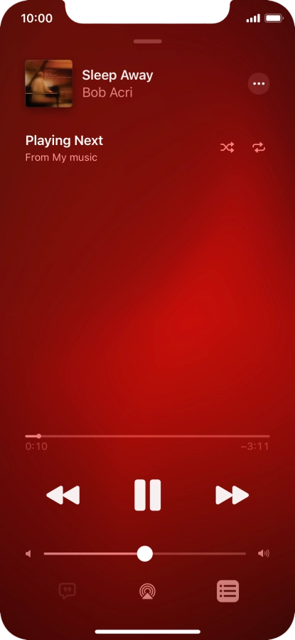 Press the shuffle icon to turn the function on or off.
