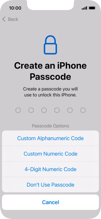 Follow the instructions on the screen to turn on use of phone lock code or press Don't Use Passcode. Follow the instructions on the screen to turn on use of phone lock code or press Don't Use Passcode.
