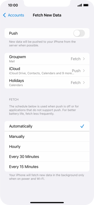 If you turn off the function, press the required setting.