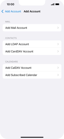 Press Add Mail Account.
