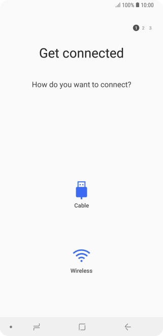 Press the required transfer type and follow the instructions on the screen to transfer content.