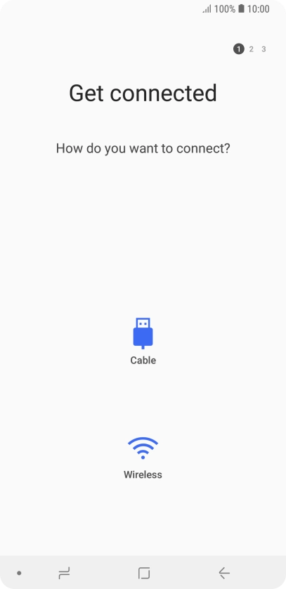 Press the required transfer type and follow the instructions on the screen to transfer content.