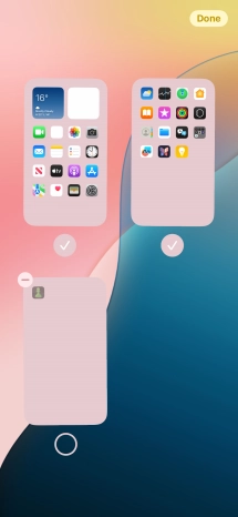 Press the delete icon next to the required home screen page.