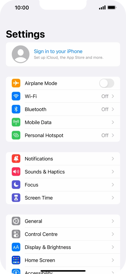 Press Sign in to your iPhone.