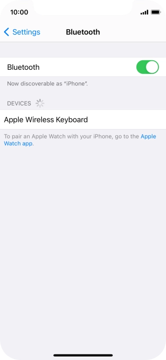 Press the required Bluetooth device and follow the instructions on the screen to pair the device with your phone.