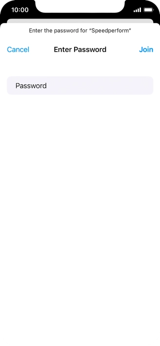 Key in the password for the Wi-Fi network and press Join.