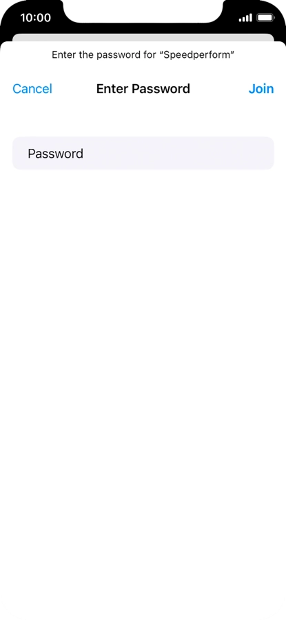 Key in the password for the Wi-Fi network and press Join.