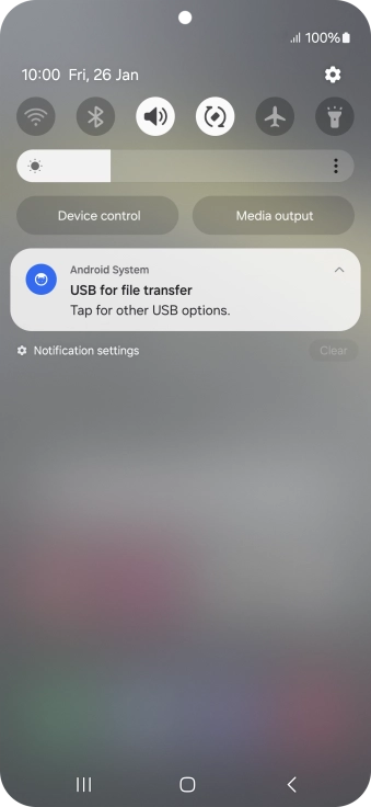 Press Tap for other USB options..