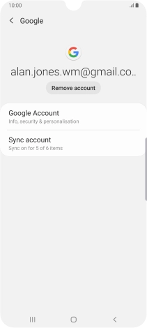 Press Sync account.