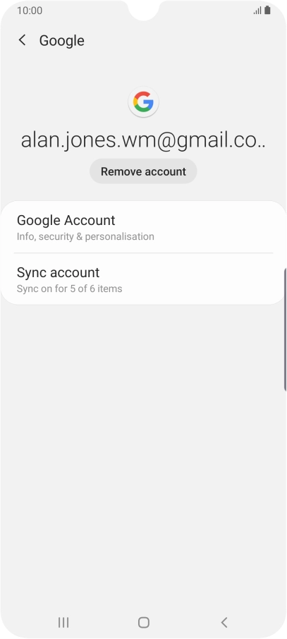 Press Sync account.