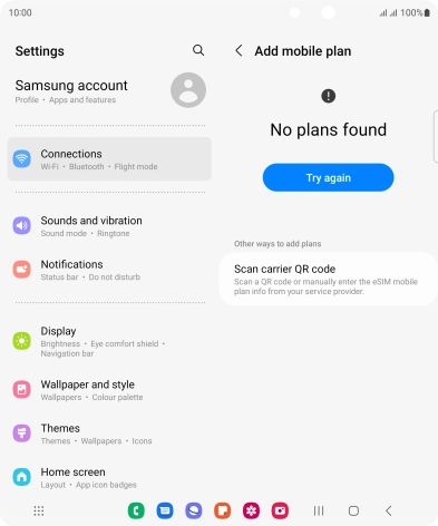 Press Scan carrier QR code.