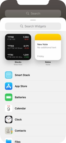 Press the required widget.
