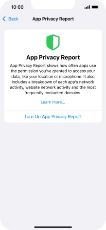 Press Turn On App Privacy Report to turn on the function.