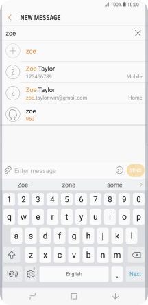 Press the required contact.