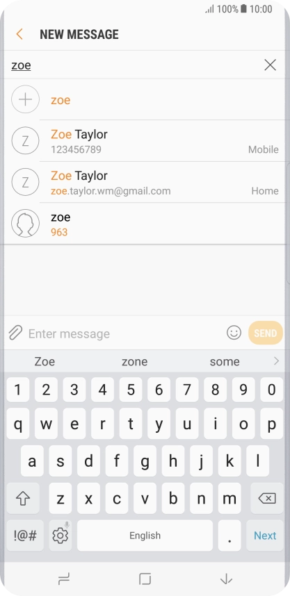 Press the required contact.