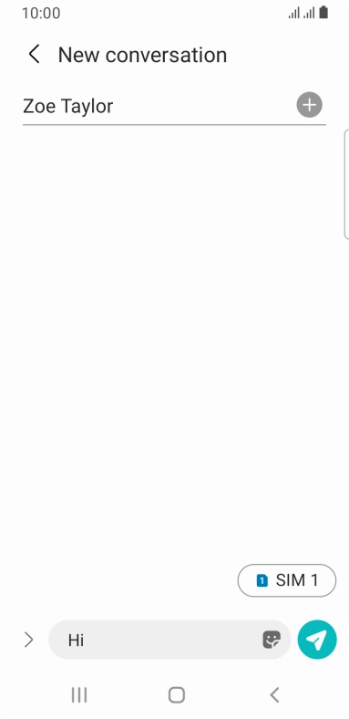 Press the send icon when you've finished your text message. Press the send icon when you've finished your text message.