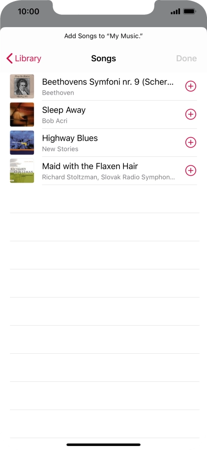 Go to the required category and press the required audio file.