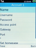 Select Name and press the Navigation key.