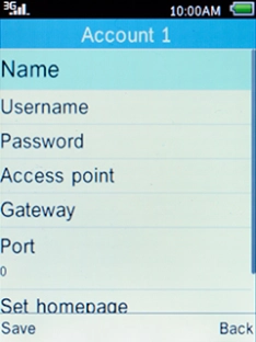 Select Name and press the Navigation key.