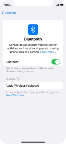 Press the required Bluetooth device and follow the instructions on the screen to pair the device with your phone.