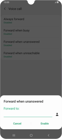 Key in (prefix) 5 (your phone number) and press Enable.