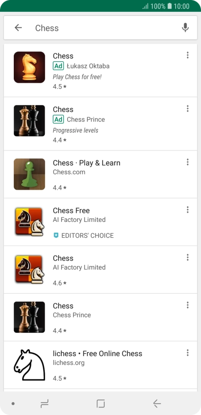 Press the required app. Press the required app.