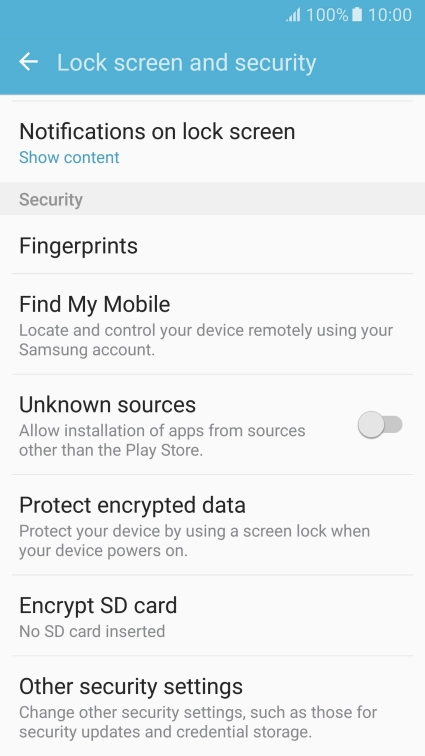 Press Other security settings.