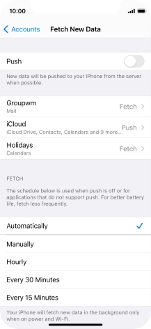 If you turn off the function, press the required setting.
