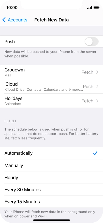 If you turn off the function, press the required setting.