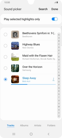Once you've found a ring tone you like, press Done.