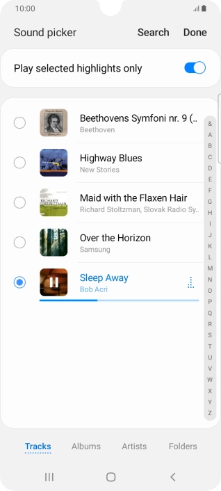 Once you've found a ring tone you like, press Done.
